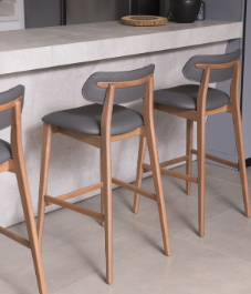 Banqueta Sit em Nogueira Tec.804/15  70cm Gottems