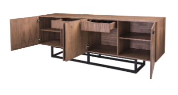Balcão Girani Industrial Moderno com 4 Portas 220cm