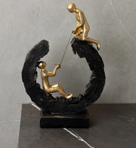 Figura Decorativa Conexão em Resina Wolff 31cm Elegante