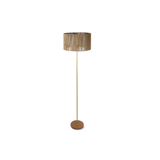 Luminária Imbuia com Haste Dourada  160cm 5L