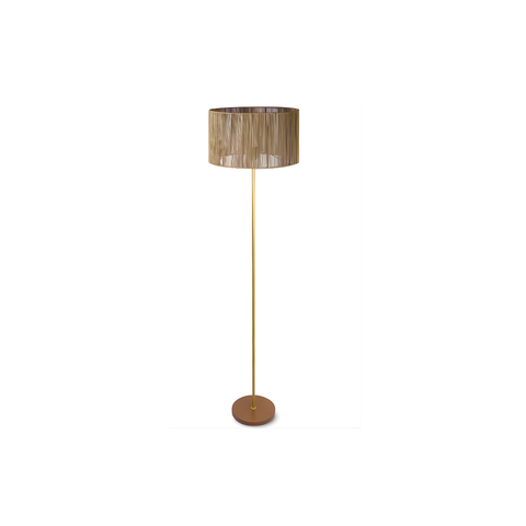 Luminária Imbuia com Haste Dourada  160cm 5L