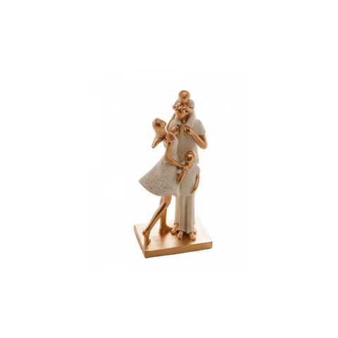 Figura Decorativa Família em Resina Branca Wolff 20cm