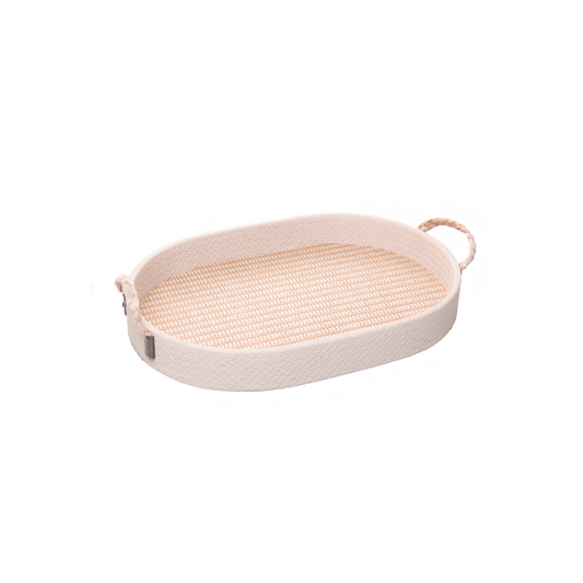 Bandeja Oval com Fundo de Madeira MDF Wolff 37x26cm