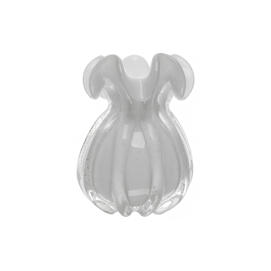 Vaso Italy Branco Leitoso em Vidro Wolff 17cm