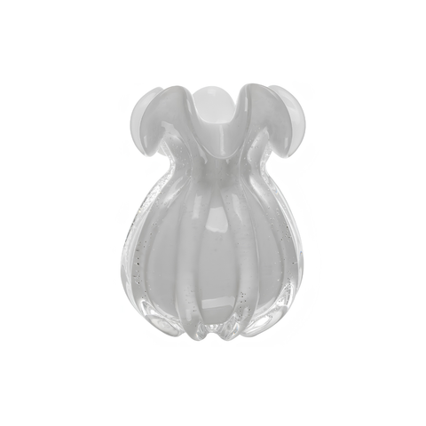 Vaso Italy Branco Leitoso em Vidro Wolff 17cm