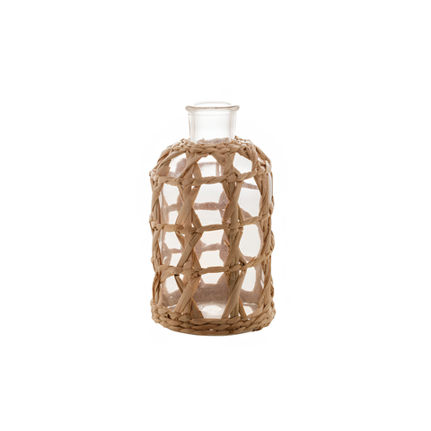 Vaso de Vidro e Fibra Natural Wolff 20cm