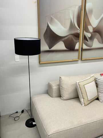 Luminária Preta com Cúpula Cilíndrica 40x40x22cm 5L Moderna