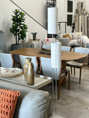 Luminária Wengue com Cúpula Cilíndrica em Relevo 170cm 5L